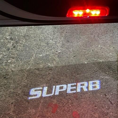 2pcs/lot 12V LED Courtesy Light Car Door Light For Superb Combi 2009-2018 Car Styling SUPERB Logo Projector Shadow Light