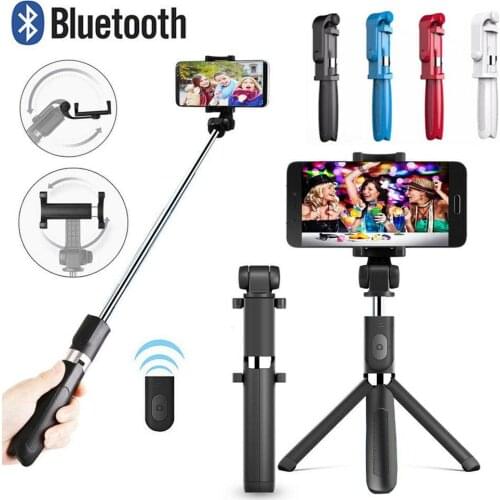 HiMISS 3 in 1 Wireless Bluetooth Selfie Stick for iphone/Android/Huawei Foldable Handheld Shutter Remote Extendable Mini Tripod