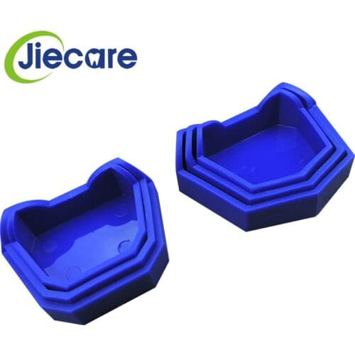 6PCS Dentist Oral Care Tools Dental Plaster Model Base Former Molds Tray Silicone Rubber Blue Tray For Dental Lab 3 Sizes(L+M+S)