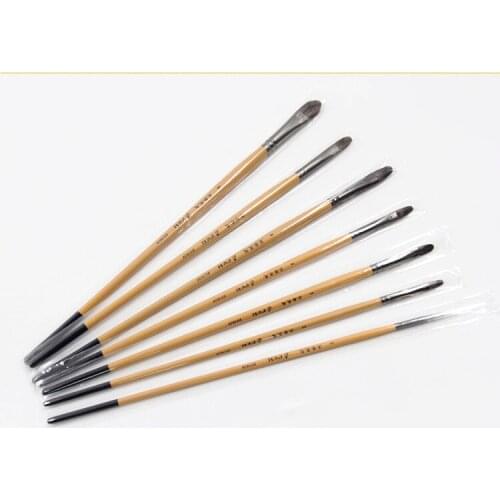 7 pcs suit Not volume chinchilla hair painting gouache brush hook line pen artist oil painting brushes Drawing Art Supplies