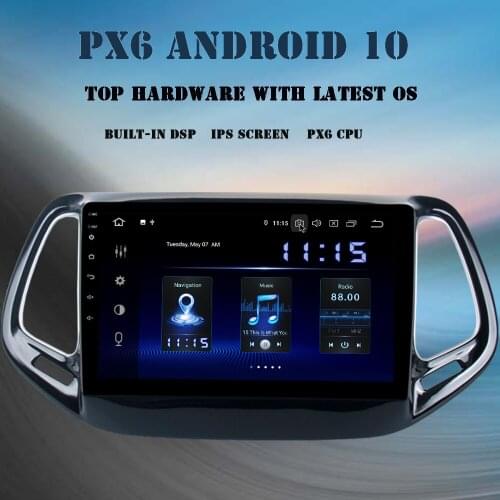 9" Android 10.0 Car Multimedia Player for Jeep Compass 2017 Autoradio DSP GPS Navi IPS CarPlay 4GB RAM 64GB Rom Bluetooth MP3