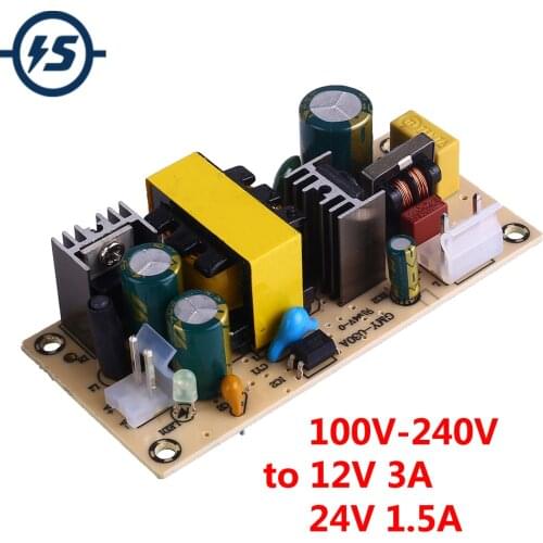 AC-DC Switching Power Supply Board 36W Isolated Module AC 100V-240V to DC 24V 1.5A/DC 12V 3A