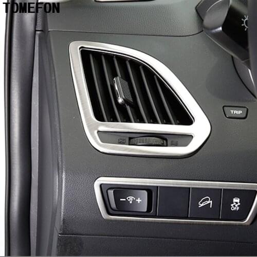 2pcs Car Styling For Hyundai ix35 2010 ABS Chrome Air Condition Outlet Cover Trim Front Vent interior Decoration 2011 to 2015