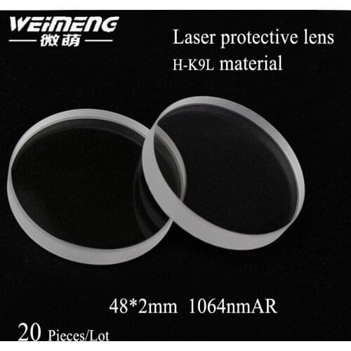 Weimeng brand 20 pieces/bag 48*2 circular 1064nmAR H-K9L protective window glass film optical lens for laser cutting machine