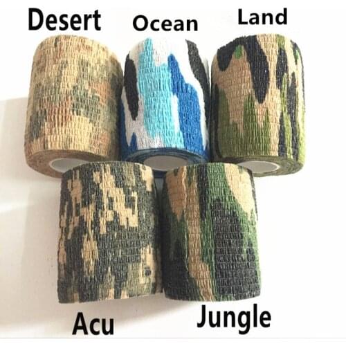 Army Camo Tape Multi-functional Hunting Shooting Military Band 7.5cmx4.5m Elastic Non-Slip Wrap Bandage Outdoor Survival Tools