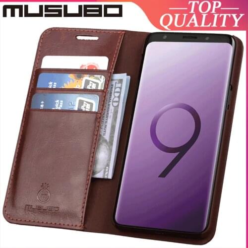 Musubo Genuine Leather Case For Samsung Galaxy S9 + S9 Plus Note 9 Note 7 Funda Luxury Cover Cases Flip Card Slot Wallet Casing