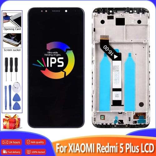 AAA+++ LCD Screen For Xiaomi Redmi 5 Plus LCD Display Touch Screen Digitizer Replacement Repair Parts With Frame 5 Plus Display