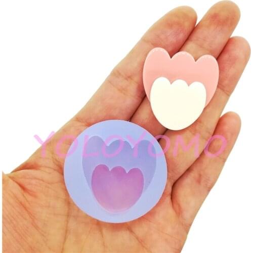 H469YL 30.8mm x 29.3mm ins Flower Silicone Mold Resin Clay Art Earrings Necklace Pendant Making Fondant Cake Decoration Craft