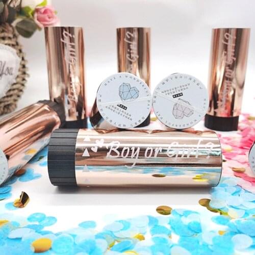 Party Tools Metallic Rose Gold Confetti Party Popper Cannons Handheld Fireworks Gender Reveal Birthday Party Celebration