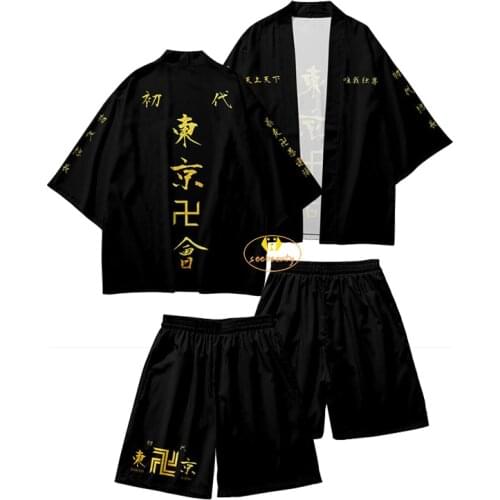 Anime Tokyo Revengers Haori Tokyo Manji Gang Kimono Shorts Manjiro Sano Cosplay Yukata Ken Ryuguji Summer Toman Uniform Cardigan