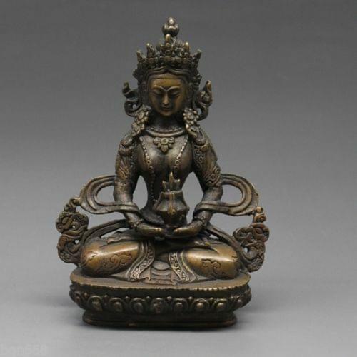 Chinese Tibet Tibetan Buddhism Bodhisattva Vajrasattva Buddha Bronze Statue