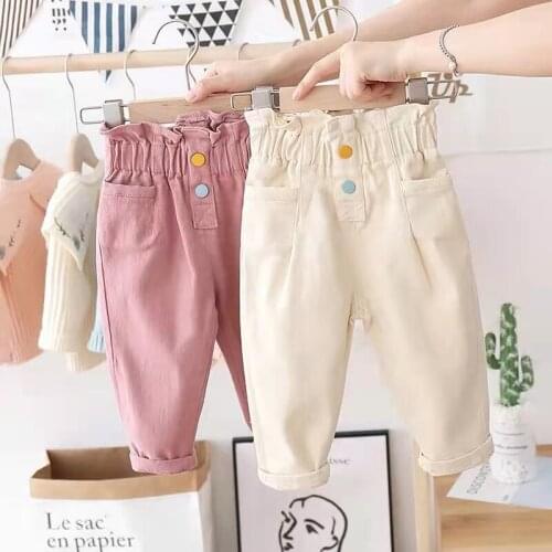 Girls Overalls New Spring And Autumn Western Style Childrens Trousers Female Baby Casual Pants Pide-leg Pants