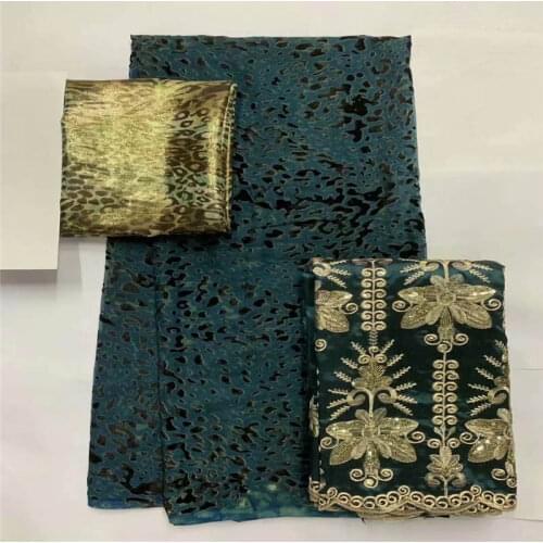3 Piece Set 2020 High Quality Fashion Print Fabric 2+3.5+2 Yards /Set silk Fabric For Womens Dress Textile Material! LXF99227
