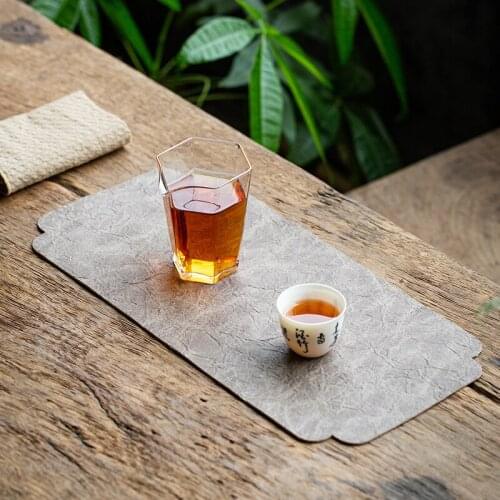 Dry tea mat with leather noodles Waterproof tea table cloth Table runner Kung Fu tea towel Tea cloth Zen trumpet