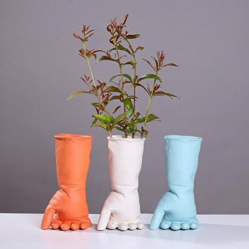 Creative Hand Vase nordic decor home Ceramic Vases for flowers Living room Flower arrangement florero decoration salon jarrones