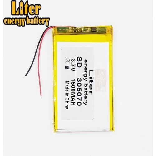 Li-po 3.7V,1500mAH,305070 polymer lithium ion / Li-ion battery for smart watch,BLUE TOOTH,GPS,mp3,mp4,toy,speaker