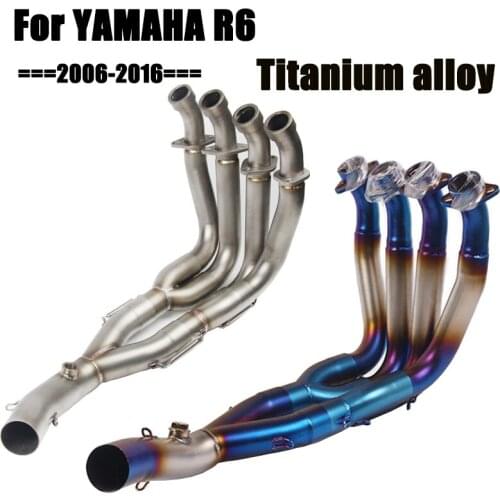 Motorcycle pipe exhaust YZF-R6 Motorcycle Modified Exhaust Headers Elbow Full System 51mm For Yamaha YZF R6 2006-2016