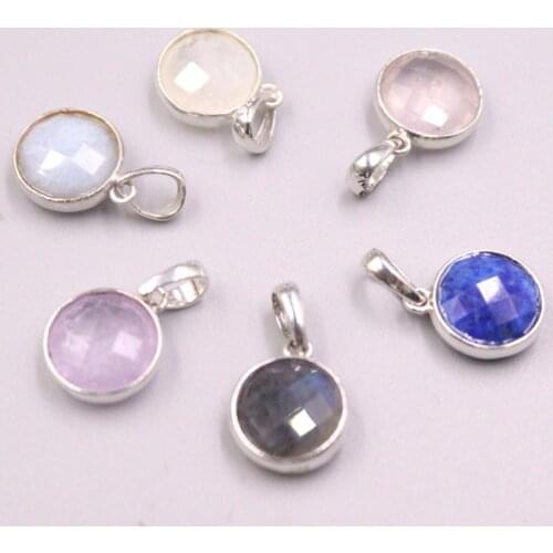 New Pure 925 Sterling Silver Pendant 18x10mm Colourful Little Crystal Ornament