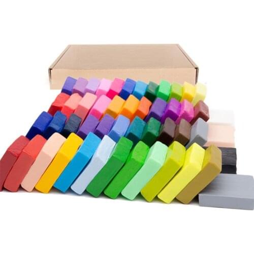 50 Colors Polymer Clay, DIY Soft Molding Craft Oven Baking Clay Blocks Birthday Gift for Kids Adult (50 Colors with Box)