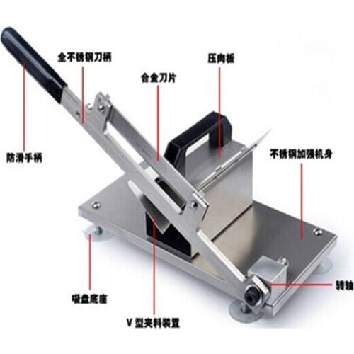 Stainless steel manual meat slicer mutton rolls machine