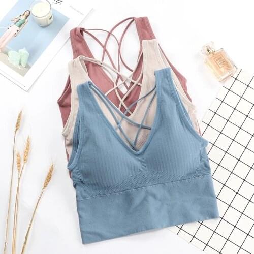 Sports Bra For Women Gym Yoga Top Padded Bandage Underwear Sexy Bra Vest Indoor Sports Wear Workout Running Fitness Crop Tops