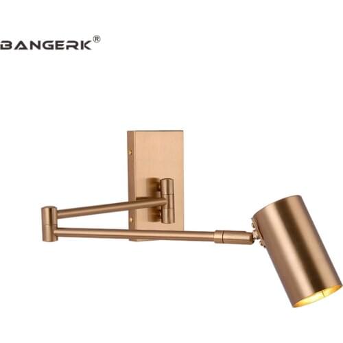 Nordic Design Long Arm LED Wall Lamp Loft Modern Sconce Wall Lights Telescopic Folding Gold Iron Luminaire Home Decor Lighting