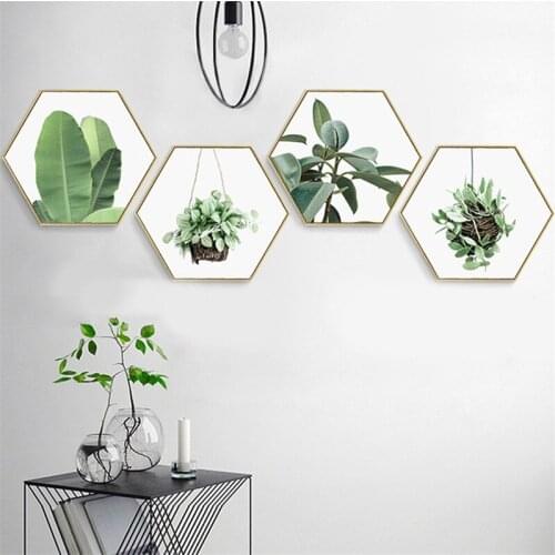 Tropical Plants Poster Green Lay Leaves Mint Thyme Flower Decorative Picture Modern Wall Art Painting for Living Room Home Decor