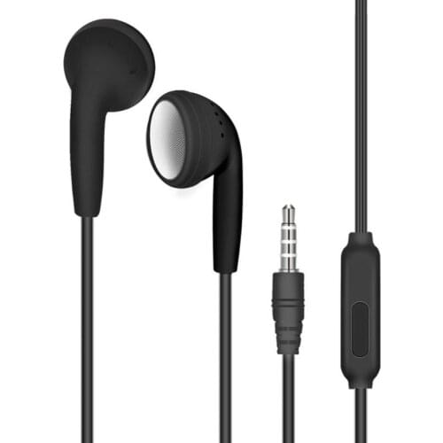 3.5mm Universal Wired Headphone Stereo Super Bass In-Ear Headset Flat In-line Earphone With Microphone For Mobile Phone