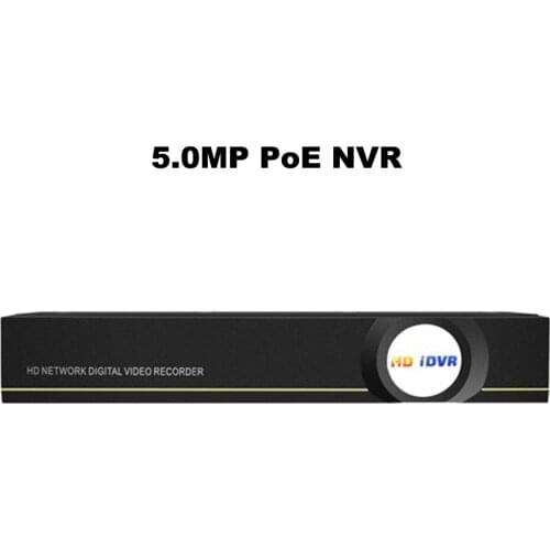 Newest 5.0MP 4CH NVR PoE 48V CCTV Video Recoder ONVIF HDMI Support 8CH 4MP IP Cameras H.265
