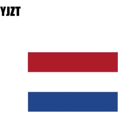 YJZT 9.8CM*6.2CM Creative Dutch Netherlands Flag Car Sticker Reflective Decal PVC 6-0303