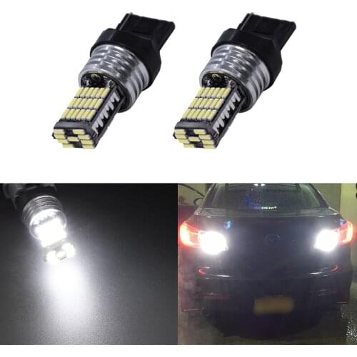 YUNPICAR Super Bright 45 SMD 4014 LED Chipset White 6500k 7443 7444 LED Bulbs with Projector For Backup Reverse Lights Tail Brak