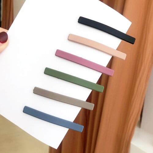 Blue Coffee Green Khaki Black Rufous Abrazine Color Arc-Shaped Barrette Hair Clips Alloy Bang Clips Headwear For Women