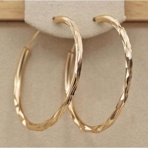 Gold 1.4 inch Circle Hoop Earrings For Women Sexy Big Round Loop Hypoallergenic Earrings Jewelry Sports Earings Gifts Jewelry