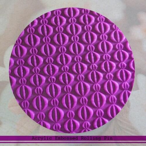 1 Piece Acrylic Textured Embossed Rolling Pins Kitchen Accessories Party Supplies Fondant Sugar Craft Cake Decorating Tools