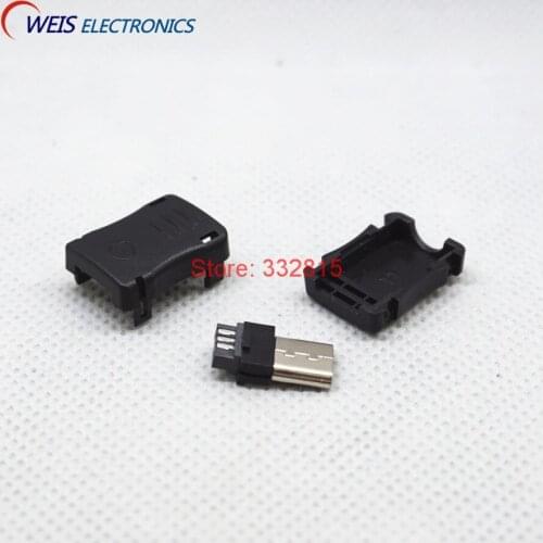 10pcs Micro USB 5 Pin T Port Male Plug Socket Connector Plastic Cover for DIY free shipping