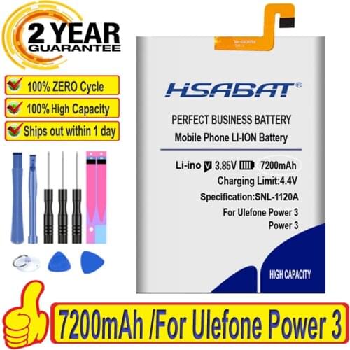 100% Original HSABAT 6600mAh Battery For Ulefone Power 3 3S
