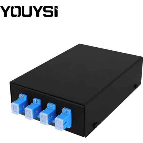 4 Port UPC/APC Fiber Patch Panel Desktop Pigtail Optical Fiber Terminal Box with SC FC LC Pigtail