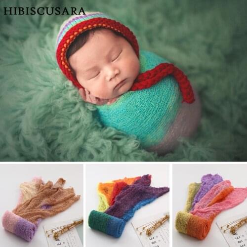 40*150cm Baby Photography Wraps Strong Elastic Rainbow Color Infant Photo Wrap Swaddling Stretch Blanket Colorful Wrap Cloth