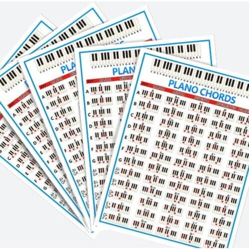 88 Key Piano Chord Chart Music Graphic Exercise Musical Students Instrument Keyboard Score Practice Paper