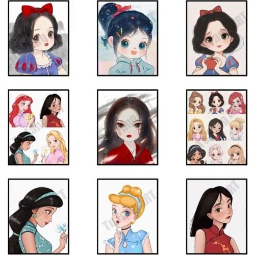 Disney Princess Animated Characters Anime Poster and Prints Canvas Painting Wall Art Picture Girl Bedroom Home Decoration