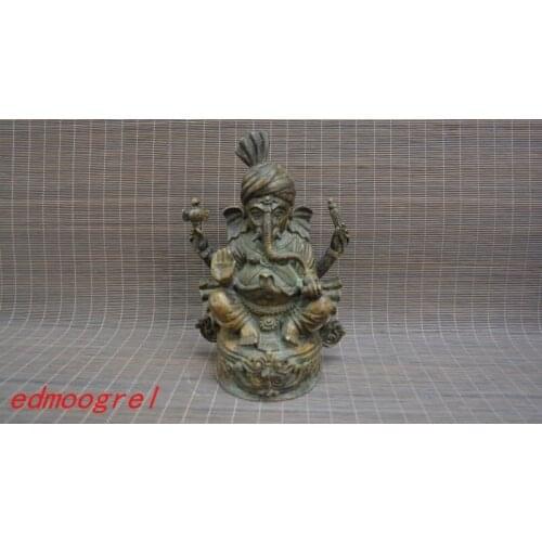 Antique Old QinDyansty Tibet copper elephant god Buddha, bring good luck, get rid of evil, Free shipping