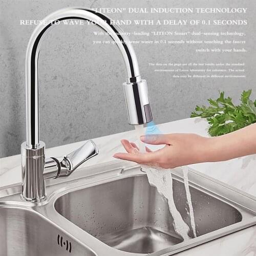 Automatic Touchless Sensor Faucets Water Saving USB Rechargeable Inductive Basin Sink Faucets Water Tap For Bathroom Kitchen