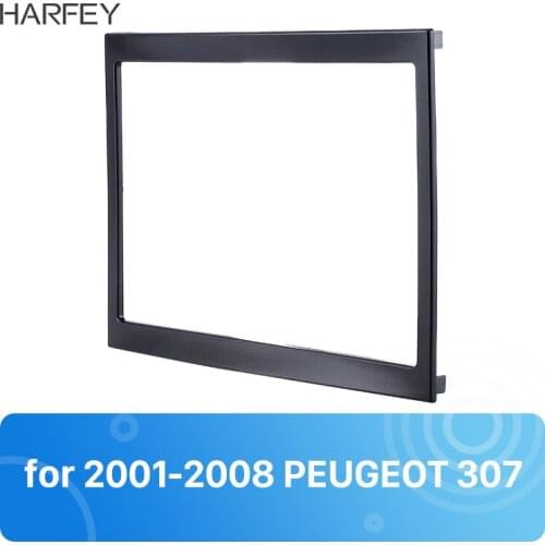 Harfey 2Din Car Radio Panel Dash Kit Fascia for 2001-2008 PEUGEOT 307 Plate Frame DVD Stereo Interface Radio Installation No Gap