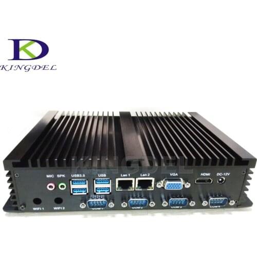 DHL free Fanless micro Industrial Computer 4/8G RAM Intel Celeron 1037U Barebone,4 RS232 COM port 2 Gigabit LAN USB 3.0 NC250