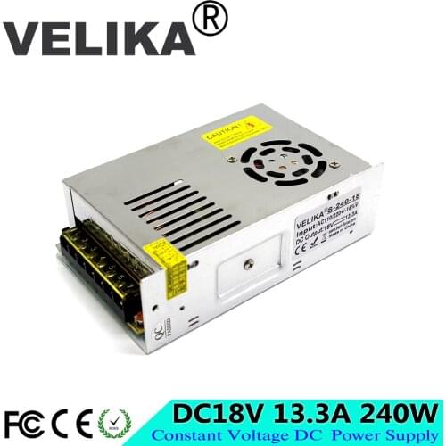 Switch power supply DC18V 13.3A 240W Power Adapter Driver transformer 110V 220V AC DC 18V SMPS For CNC CCTV Motor Led lamp Light