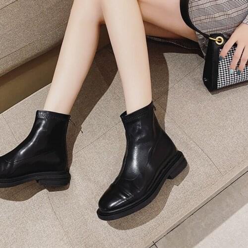 Ankle Boots women fashion Short Boots platform shoes Ladies Comfortable Back zipper Round toe boots Autumn