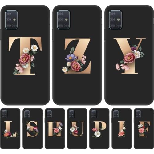 Case For Samsung Galaxy A51 A50 A52 Case A6 Plus 2018 A5 A7 2017 A520 A530 Cover Painted Letters Silicone Capa GalaxyA51 Etui