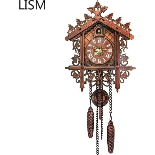 Cuckoo Clock Vintage 3d Wall Clock Wood Wall Watches Home Decor Horloge Mural Farmhouse Decor Wall Clock for Kids Rooms Antique