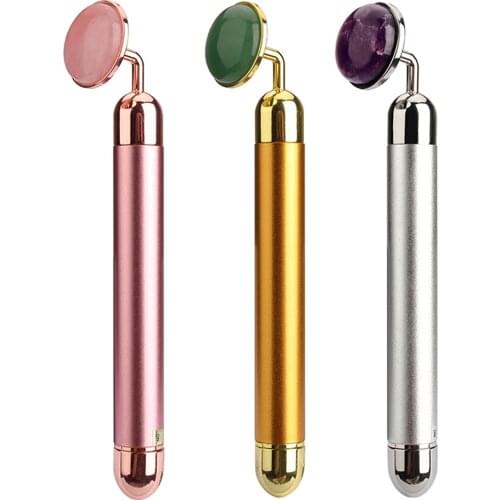 Electric Jade Vibrating Rose Quartz Eye Face Massager Facial Beauty Lift Relieve Fine Lines Wrinkle Skin Care Tools