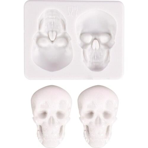 Halloween skull mold making ice tray fudge chocolate silicone mold DIY cake decorating tools baking accessories 7.5*6cm